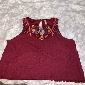 Maroon crop top